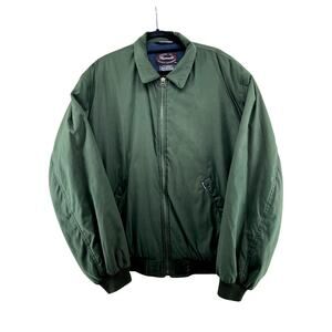 Faconnable Men’s XXL Forest Green Water Repellent Fleece Lined Bomber Jacket